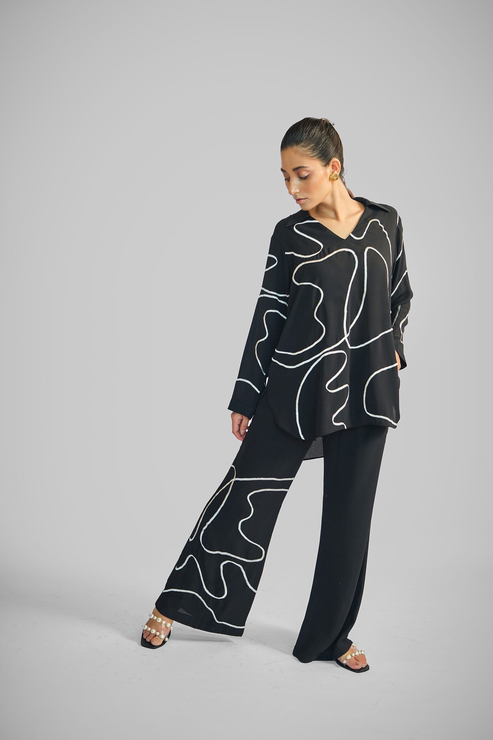 Get In Line Co-Ord Set- Rich Black