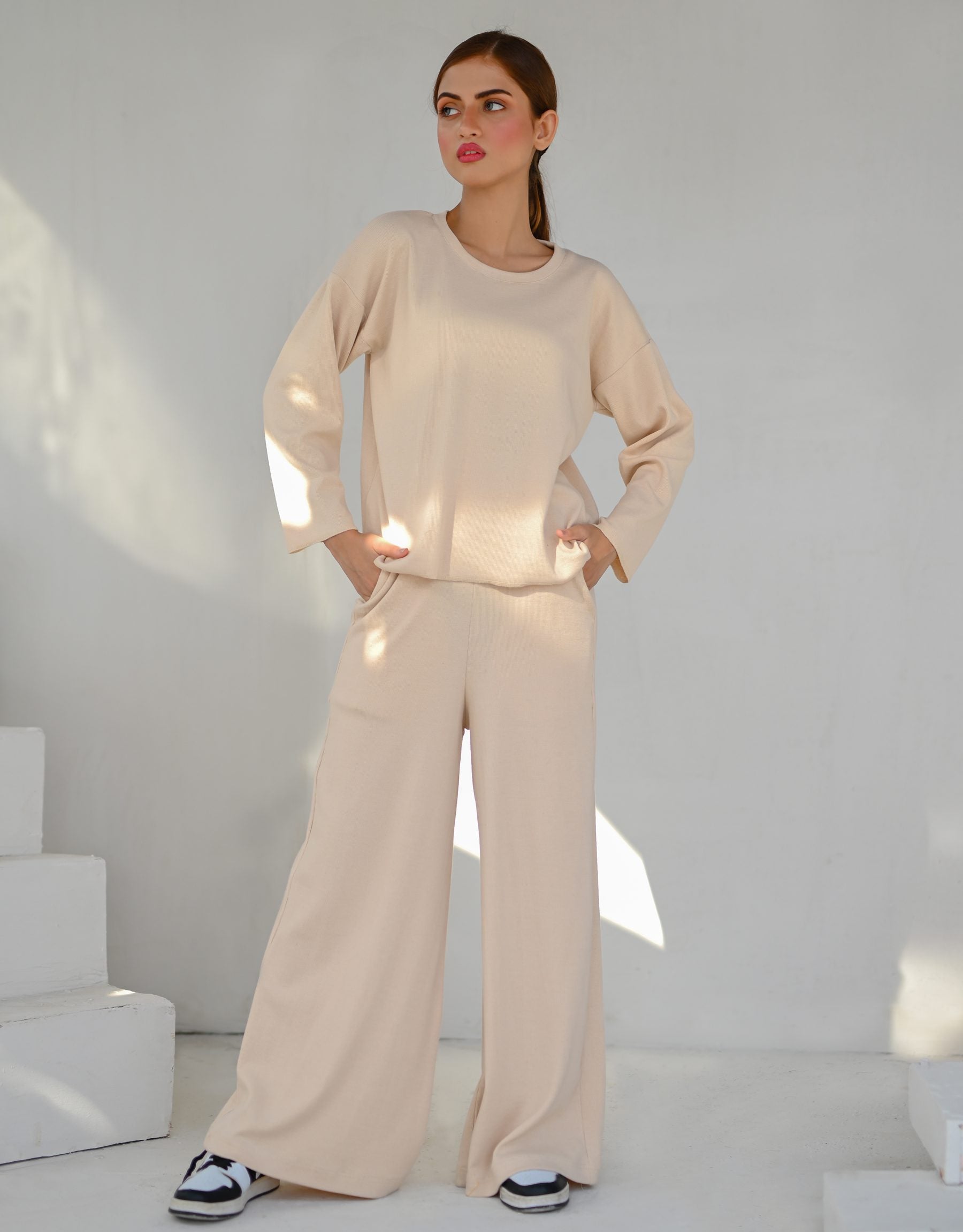 Beige Knit Co-Ord