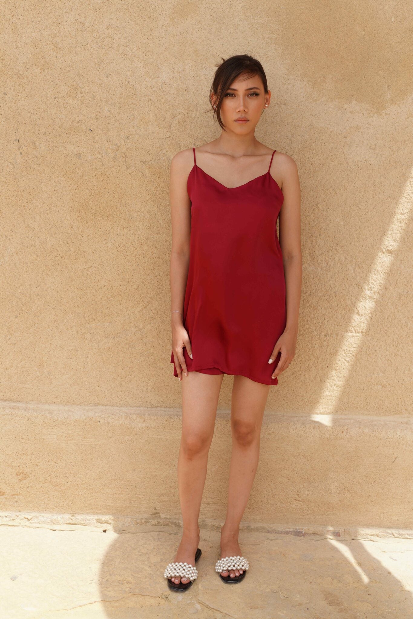 Crimson-Silk Bride Set