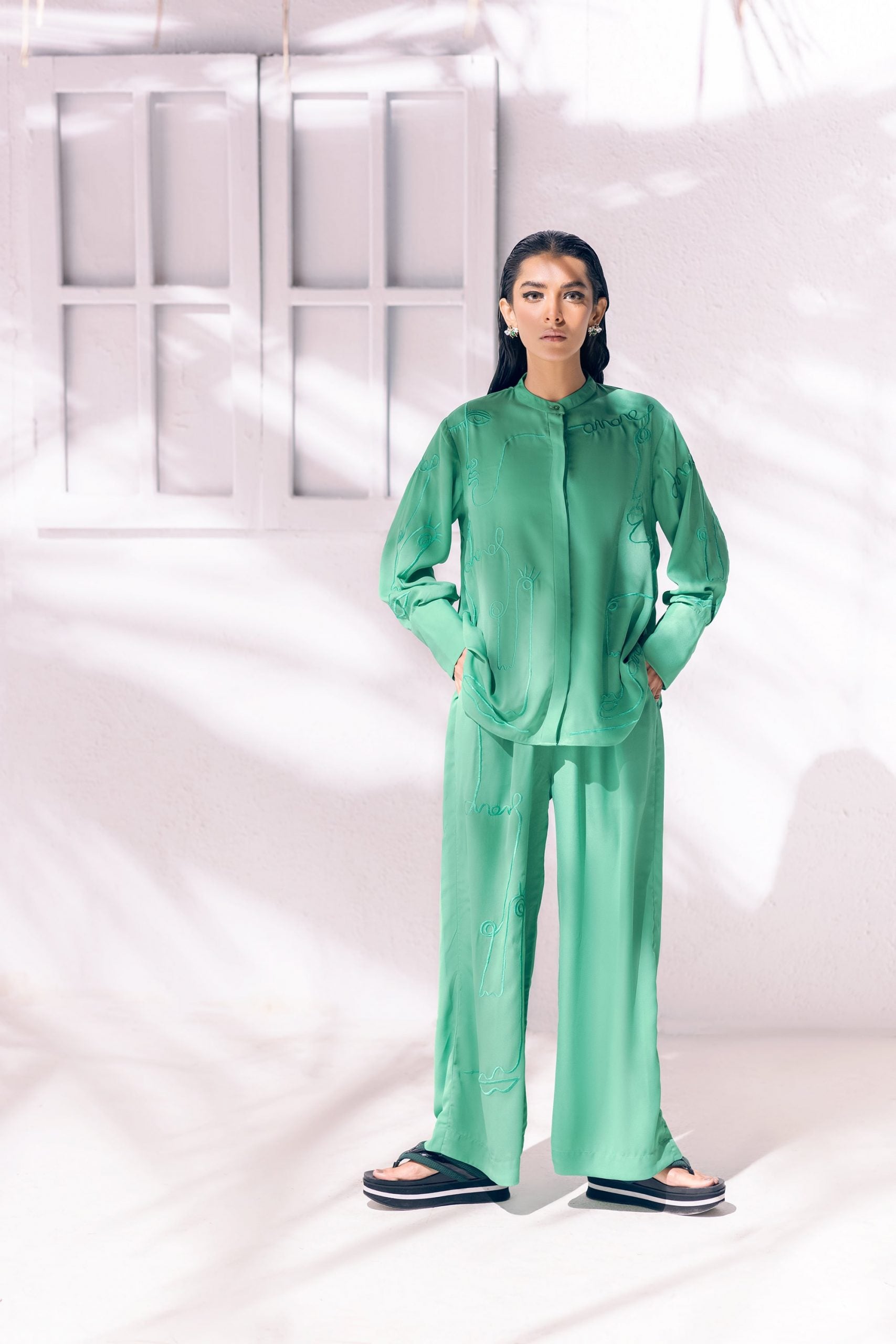 GET IN LINE CO-ORD SET- GREEN