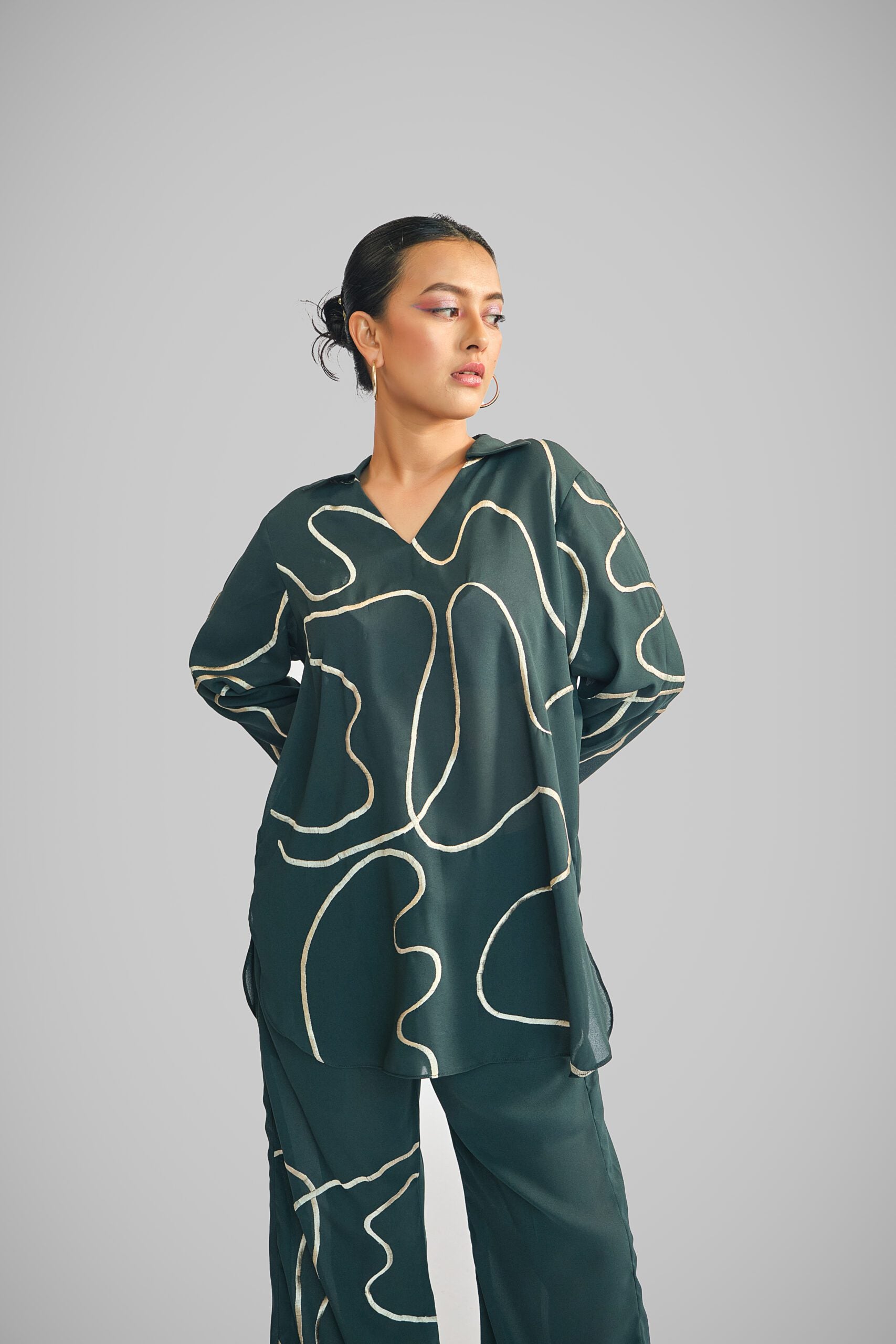 Get In Line Co-Ord Set- Forest Green