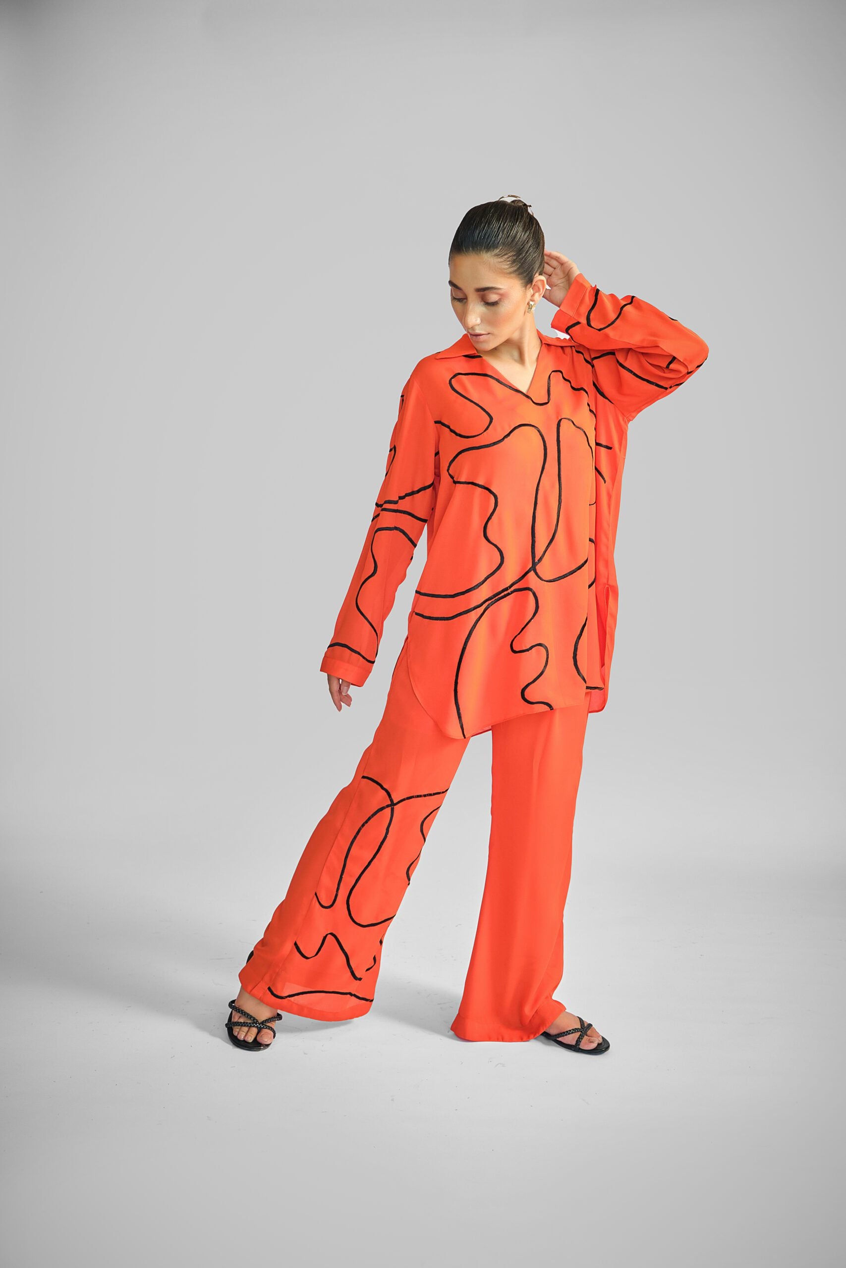 Get In Line Co-Ord Set- Orange