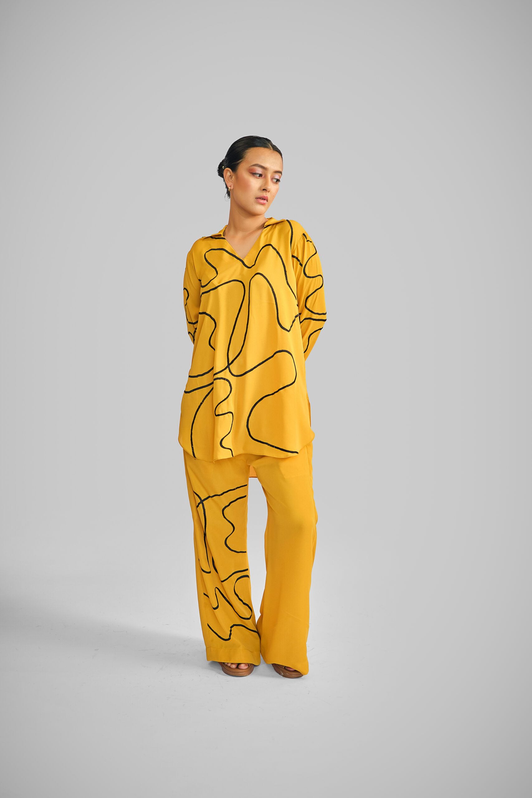 Get In Line Co-Ord Set- Mustard