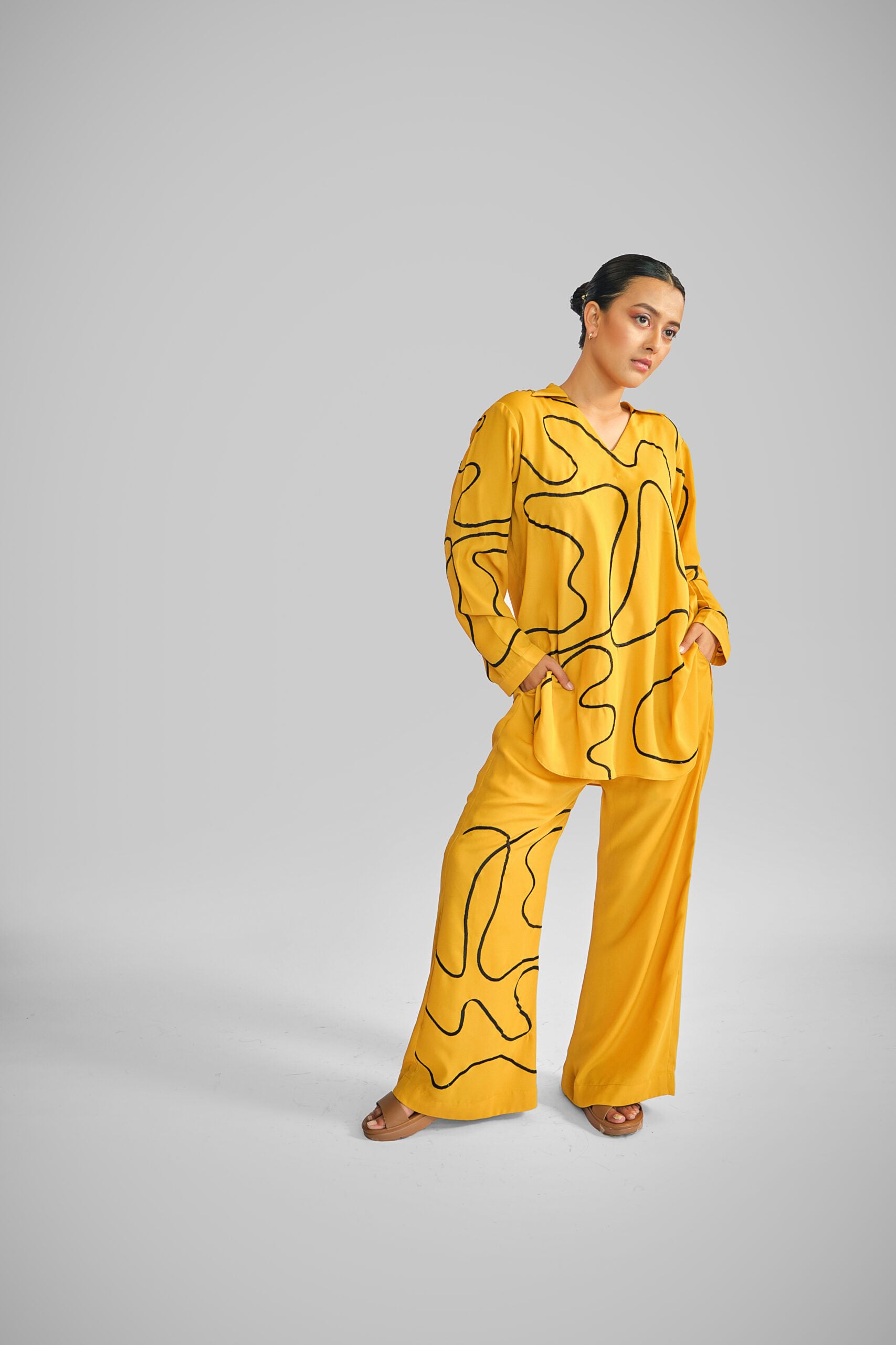 Get In Line Co-Ord Set- Mustard