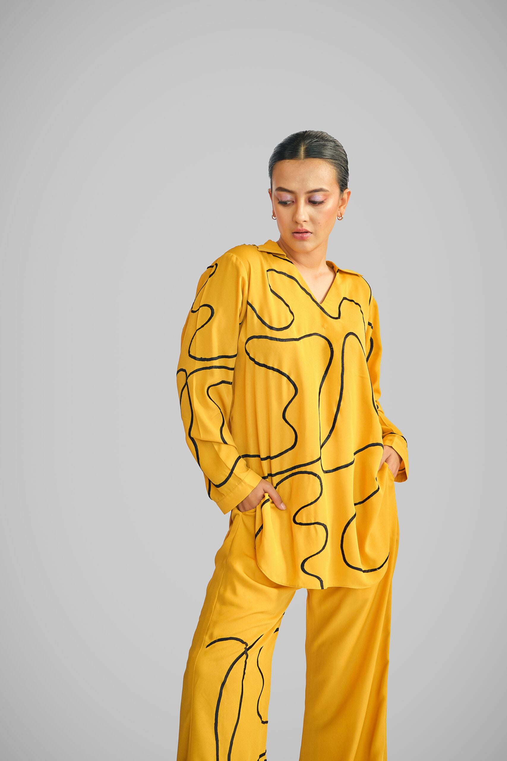 Get In Line Co-Ord Set- Mustard