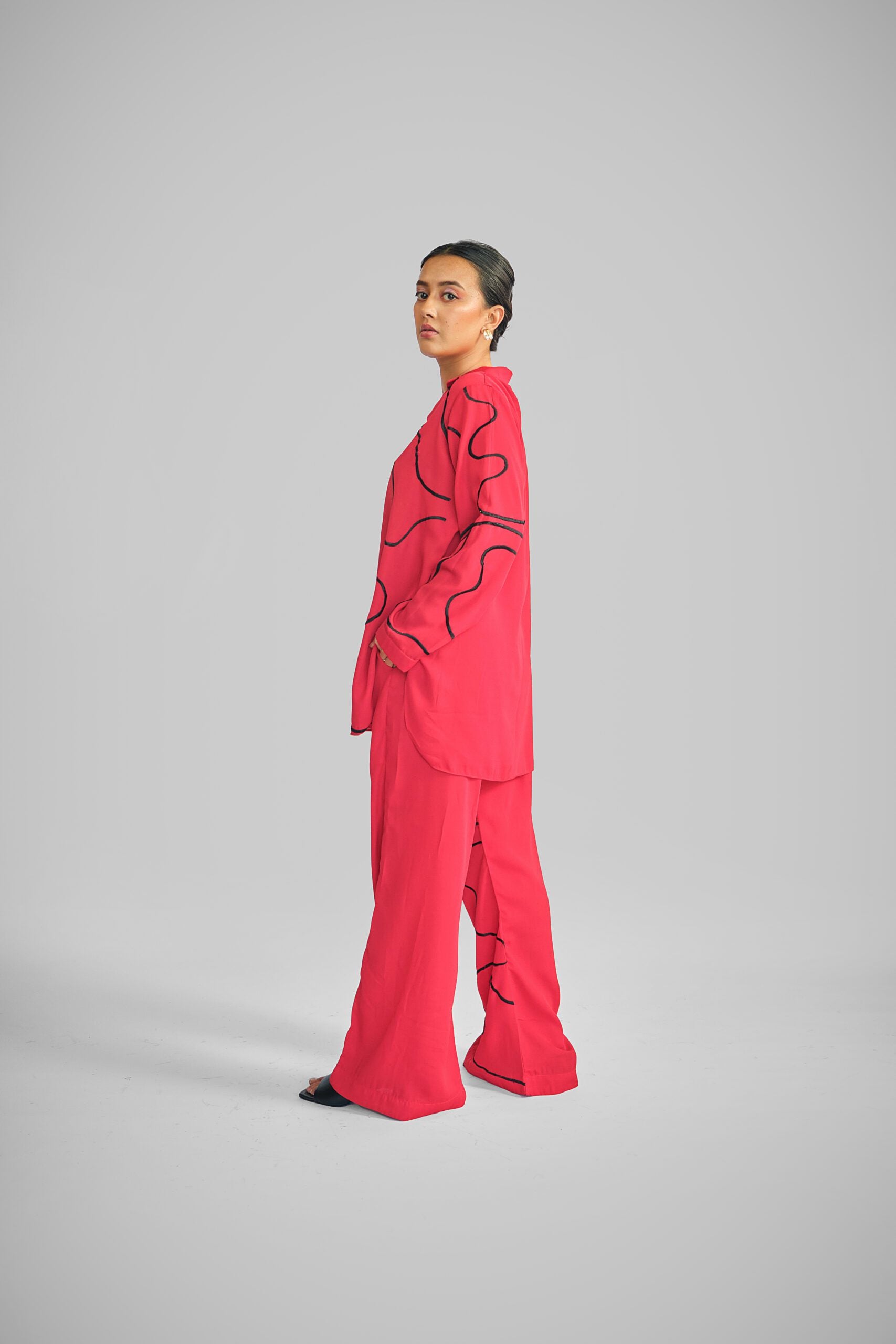 Get In Line Co-Ord Set- Red