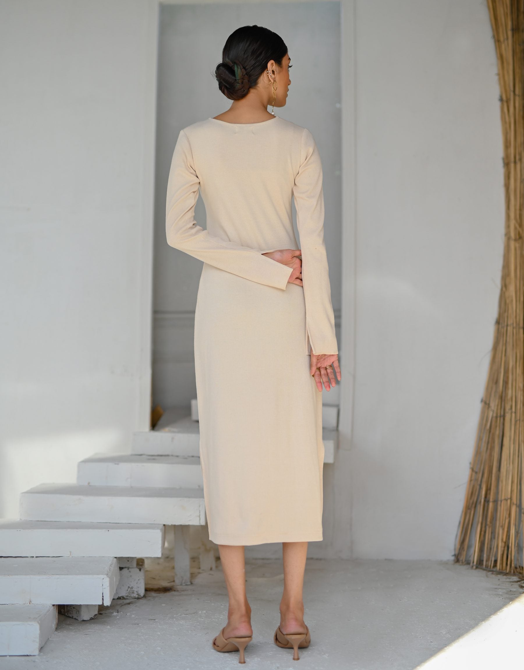 Beige Knit Dress