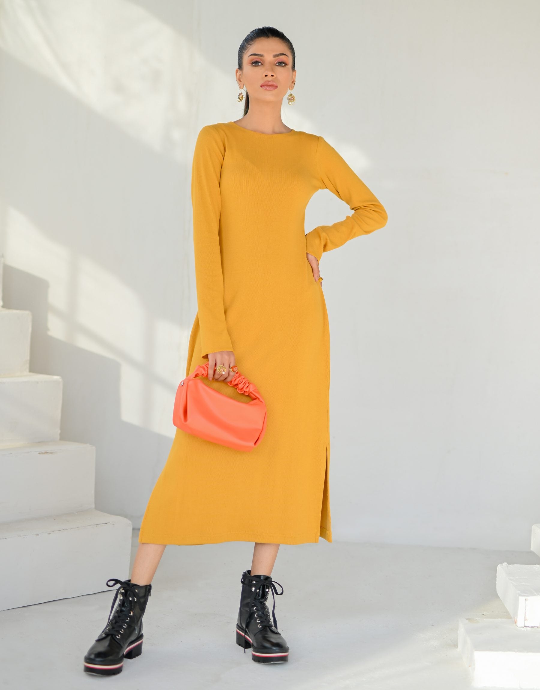 Mustard Knit Dress