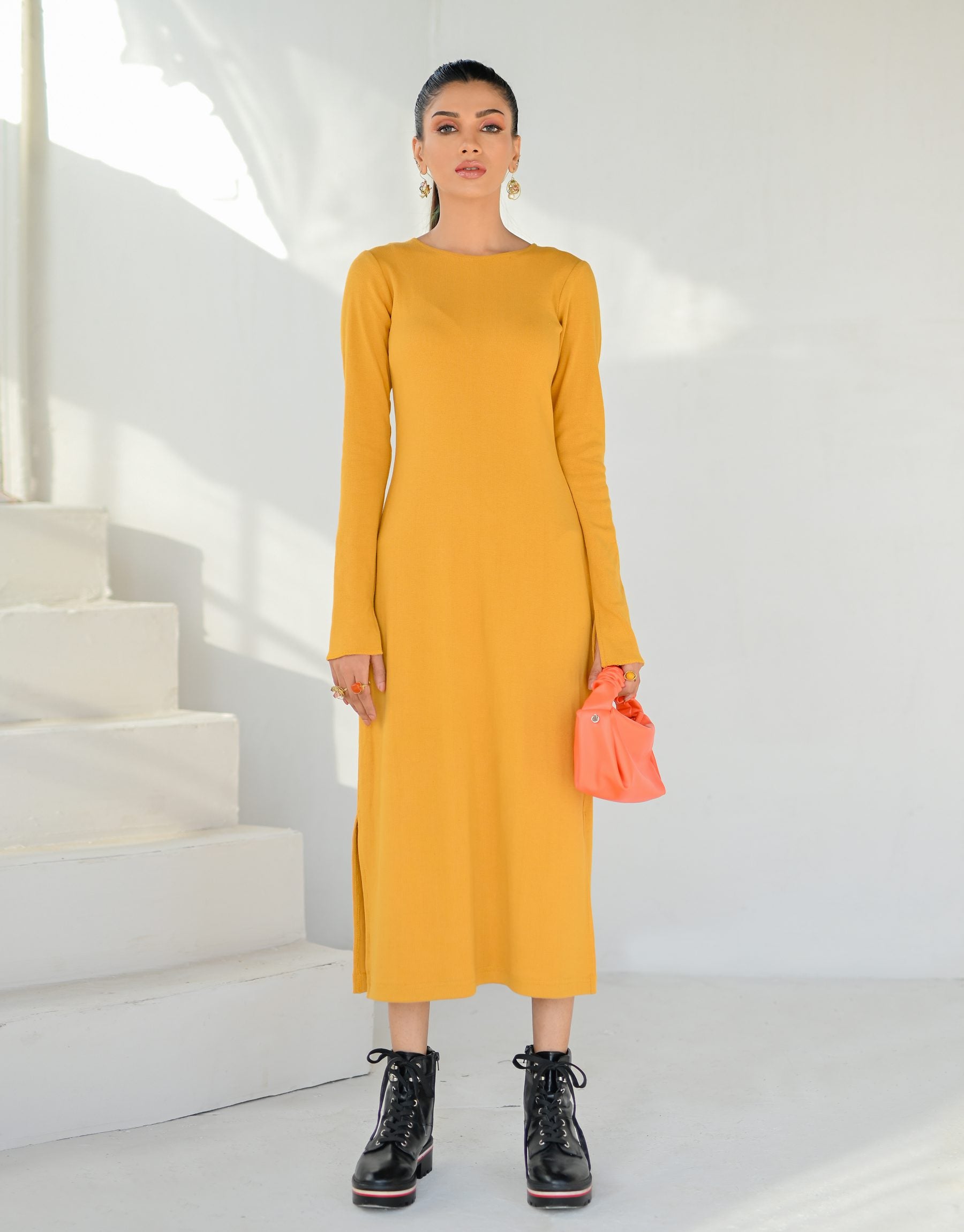 Mustard Knit Dress