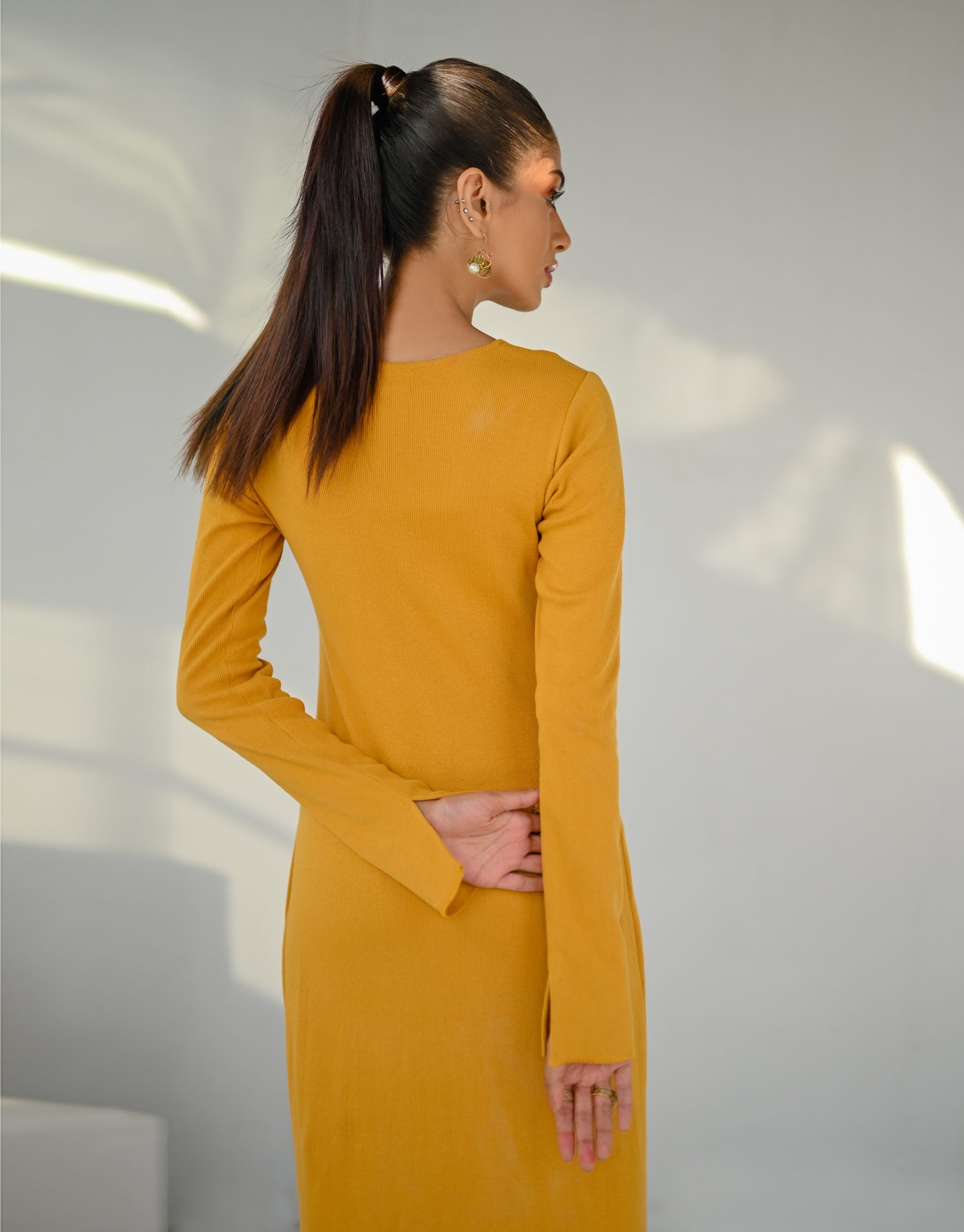 Mustard Knit Dress