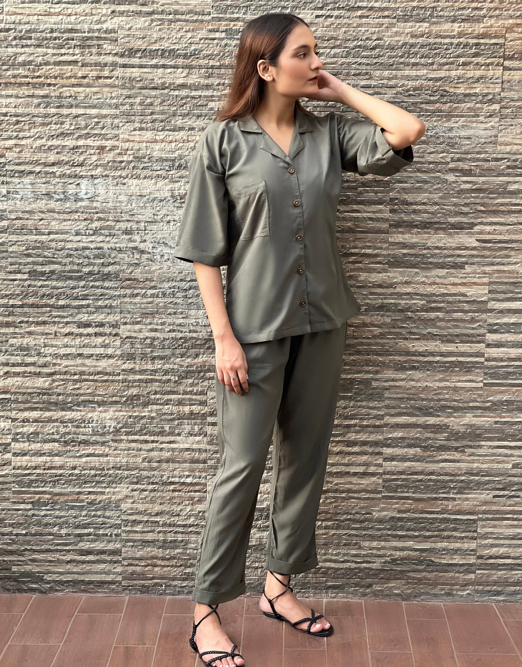 OLIVE CO-ORD SET-HER