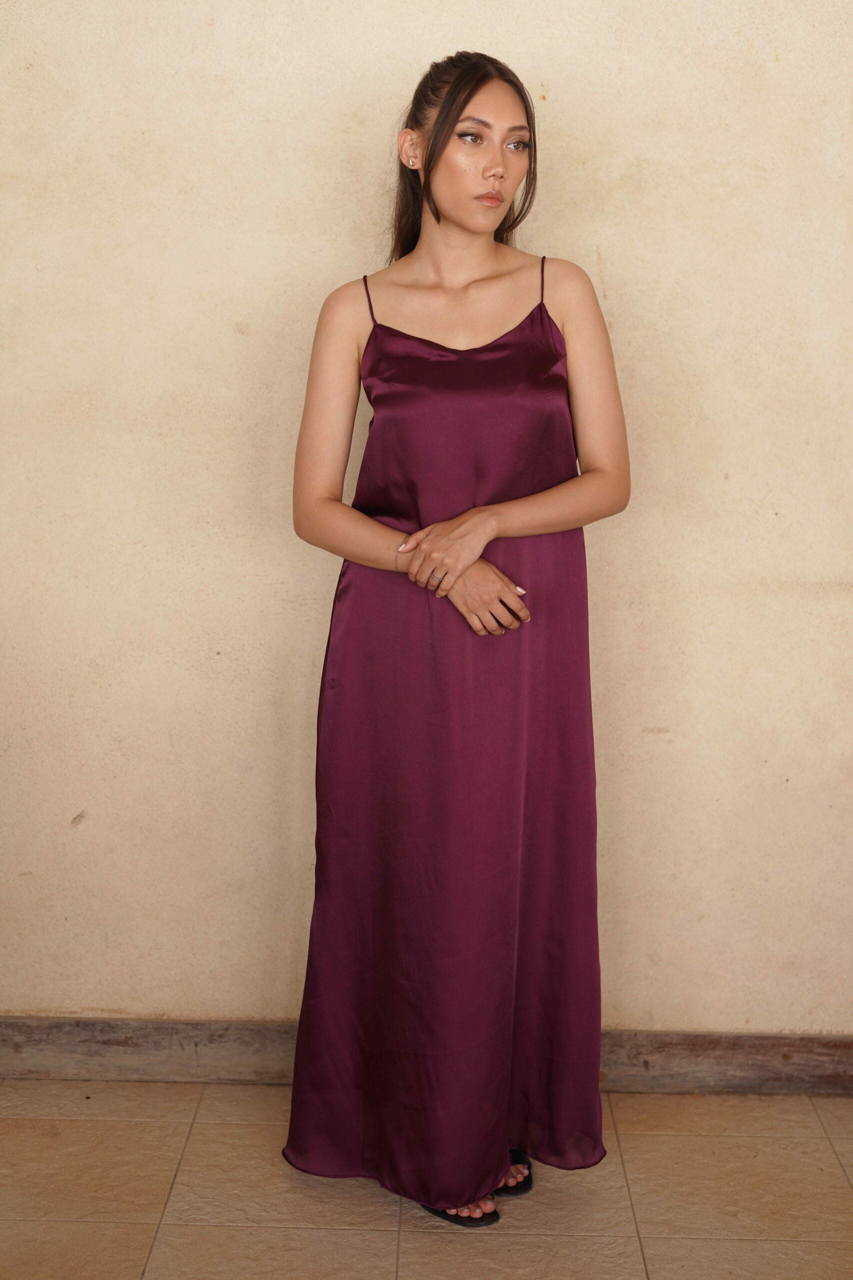 Plum Caspia Slip Dress