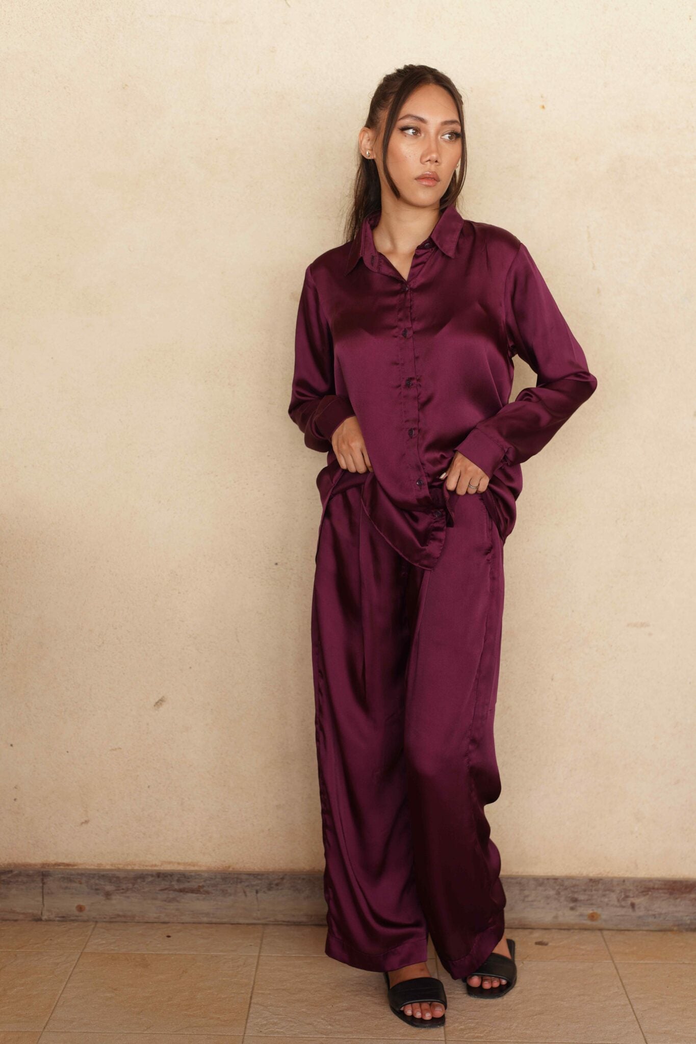 Plum Caspia Pajama Set