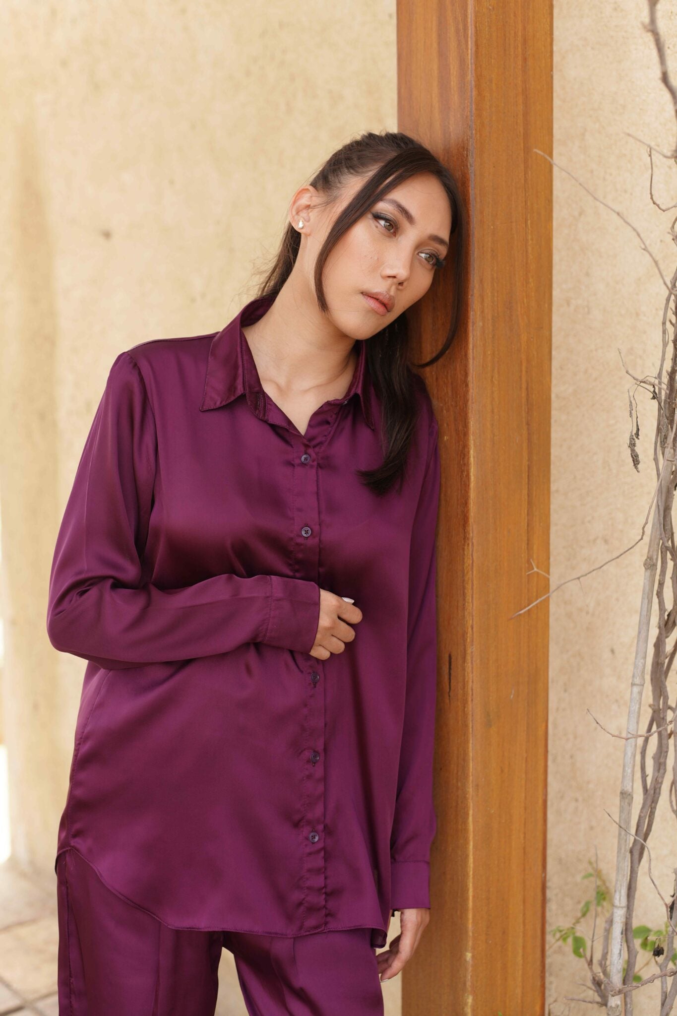 Plum Caspia Pajama Set