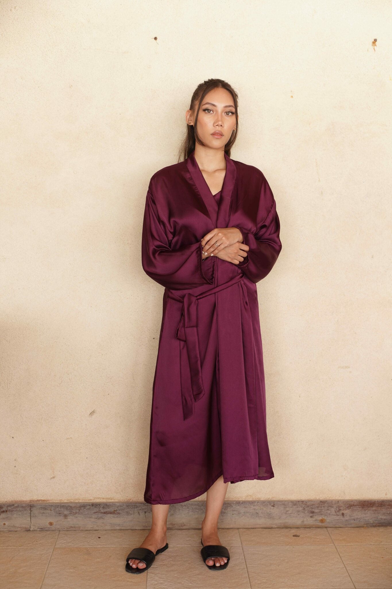 Plum Caspia-Silk Bride Set