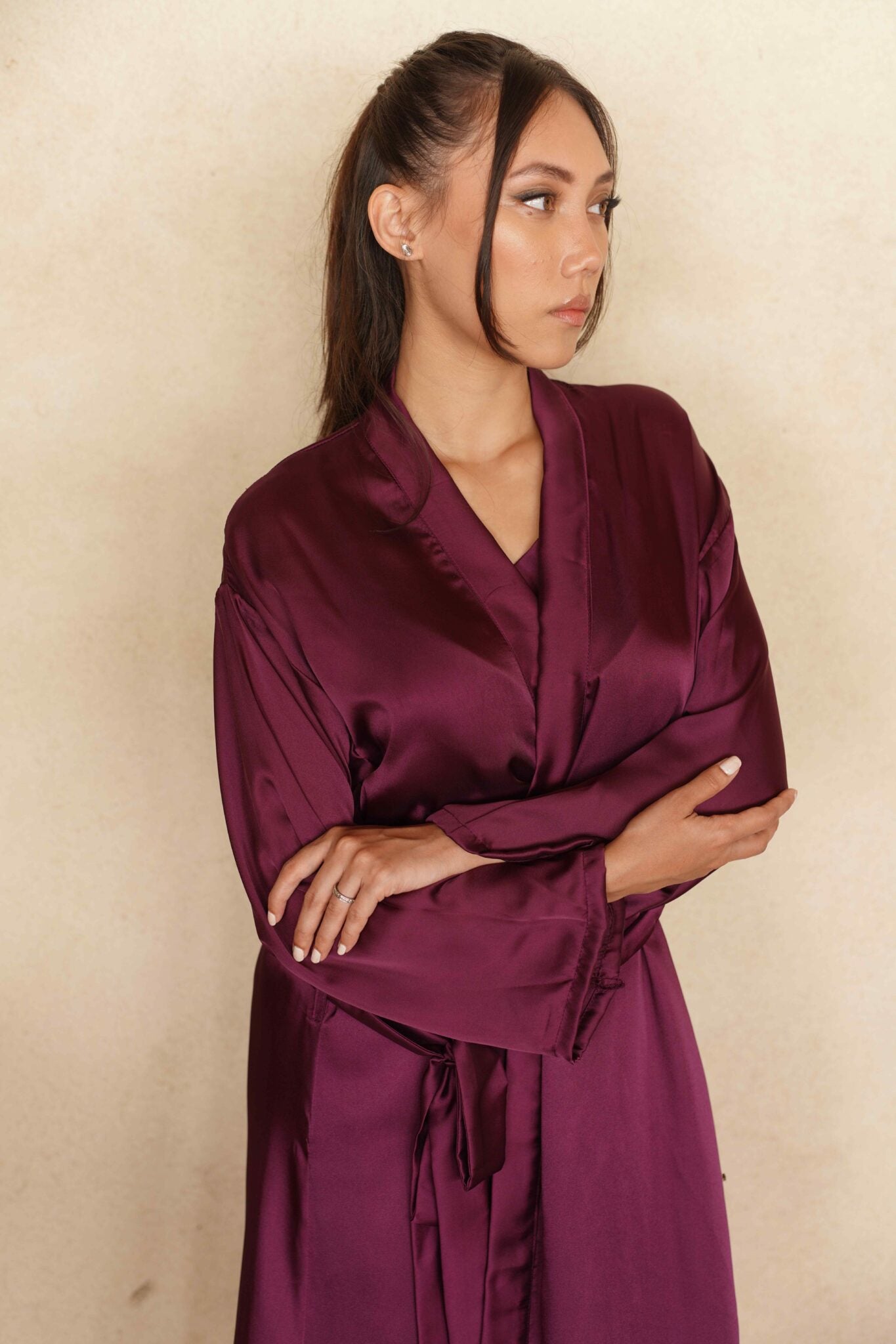 Plum Caspia-Silk Bride Set