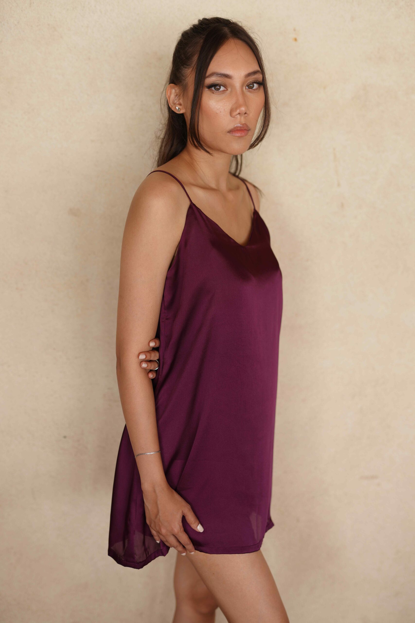 Plum Caspia Short Slip